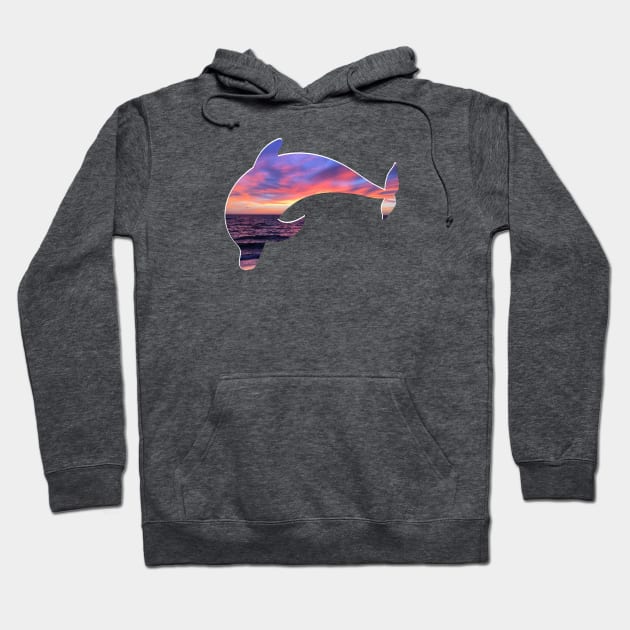 Bottlenose Dolphin - Ocean/Sky Silhouette Hoodie by NeonSpiders.com